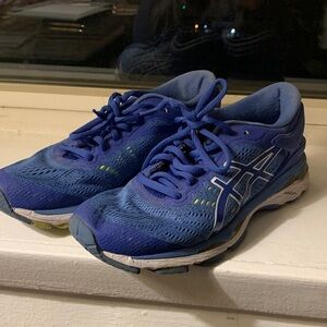 ASICS Vibrant Blue Sneakers with White and Yellow Accents